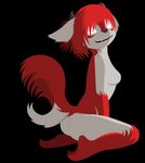 anthro breasts female fur hair horn laughing_at looking_at_viewer multicolored_body multicolored_fur red_hair side_boob sitting solo swaying two_tone_body two_tone_fur white_body white_eyes white_fur skashi95 little_laughters smiley_cindy_(skashi95) canid canid_demon demon grinion_(species) mammal 2019 adobe_animate_(artwork) animated digital_media_(artwork) short_playtime