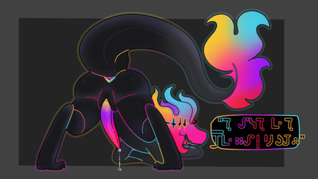 4_arms animal_genitalia anthro anus ass_up black_body bodily_fluids colored_fire colored_outline dialogue dripping fire flaming_head flaming_tail genital_fluids genital_slit genitals gradient_penis jack-o'_pose leaking_precum male multi_arm multi_limb orange_penis penis pose precum precum_drip presenting presenting_anus purple_penis solo tail tapering_penis tapering_tail halfpricesouls mythology kaydelas dragon mythological_creature mythological_scalie scalie unknown_species absurd_res hi_res
