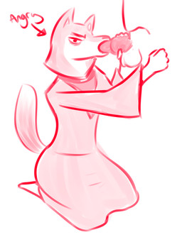 angry animal_genitalia animal_penis anthro balls canine_genitalia canine_penis clothing duo fellatio fist genitals gesture looking_at_viewer male male/male oral penile penis religious_clothing sex simple_background text jam_(artist) reverend_wolf_(jam) canid canine canis mammal wolf 2015 3:4 digital_media_(artwork) english_text hi_res