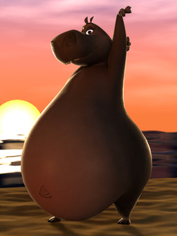 anthro belly big_belly biped brown_eyes featureless_chest female female_anthro huge_belly looking_at_viewer navel nude nude_anthro nude_female outdoor_nudity outside plantigrade pose pregnant smile solo standing sunset tasteful_nudity three-quarter_view ocsda dreamworks madagascar_(series) gloria_(madagascar) common_hippopotamus hippopotamid mammal 3:4 3d_(artwork) blender_(artwork) digital_media_(artwork) full-length_portrait hi_res portrait shaded soft_shading