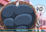 angry anthro bent_over big_butt butt butt_focus dessert dialogue doughnut female food huge_butt looking_at_viewer looking_back news news_report overweight overweight_female pastry scut_tail short_tail solo speech_bubble stuck tail temperature text thick_thighs time wide_hips xxsparcoxx disney judy_stuck_in_donut_redraw zootopia judy_hopps european_rabbit lagomorph leporid mammal oryctolagus rabbit english_text hi_res meme url