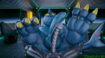 3_toes anthro audible_ejaculation balls big_feet big_penis black_body black_skin blonde_eyebrows blue_body blue_skin bodily_fluids claws colored_nails cum cum_on_balls cum_on_feet duo ejaculation eyebrows feet foot_fetish foot_play footjob furgonomics furry-specific_piercing genital_fluids genitals gills glans grunting huge_feet huge_penis larger_male male male/male muscular muscular_male nails orgasm penis piercing sex shark_tail sharp_teeth size_difference tail tail_piercing teeth toe_wiggle toejob toes yellow_claws yellow_eyes yellow_glans yellow_nails thekidxeno chocoscorner_(modeler) alien_(franchise) x3no xavier_(xamz) alien fish marine shark xenomorph animated sound webm