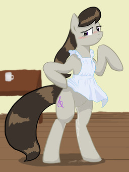 anthro anthrofied blush bodily_fluids cutie_mark female genital_fluids genitals kitchen note solo tail vaginal_fluids vulva wet unknown_artist friendship_is_magic hasbro my_little_pony octavia_(mlp) earth_pony equid equine horse mammal pony hi_res