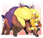 anthro ass_up bent_over between_butts big_breasts big_butt breasts butt butt_crush butt_smother crush female female/female fur group huge_breasts huge_butt huge_hips huge_thighs hyper hyper_butt hyper_hips hyper_thighs purple_body purple_fur smothering thick_thighs thigh_pads wide_hips yellow_body yellow_fur trinity-fate62 animal_crossing doom_(series) id_software microsoft nintendo isabelle_(animal_crossing) mabel_able bent canid canine canis demon domestic_dog eulipotyphlan hedgehog imp_(doom) mammal shih_tzu toy_dog absurd_res hi_res