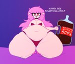 belly beverage big_belly big_breasts bra breasts cleavage clothed clothing dialogue female hair huge_thighs humanoid_pointy_ears hyper hyper_thighs kneeling looking_at_viewer navel not_furry obese obese_female obese_humanoid open_mouth overweight overweight_female overweight_humanoid panties pink_hair pointy_ears red_eyes smile soda solo text thick_thighs underwear wide_hips mysterydad elise_(mysterydad) humanoid vampire hi_res