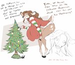 anthro big_breasts breasts brown_body brown_fur brown_hair buckteeth christmas_clothing christmas_lights christmas_sweater christmas_topwear clothing dialogue eyes_closed female fur hair holidays hooves huge_breasts markings multicolored_body multicolored_fur nipple_outline open_mouth open_smile smile solo spots spotted_body spotted_fur spotted_markings sweater tan_body tan_fur tan_spots teeth text topwear two_tone_body two_tone_fur dullvivid christmas fiona_fawnbags_(dullvivid) deer mammal new_world_deer white-tailed_deer english_text hi_res