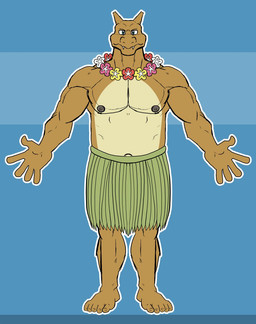 5_toes barefoot biceps bottomwear clothed clothing duo feet grass_skirt lei male muscular muscular_male nipples pecs solo toes topless topless_male hunter-husky nintendo pokemon rob_tyson charizard generation_1_pokemon pokemon_(species) hi_res