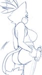 anthro big_breasts big_butt blush bottle breasts butt clothed clothed_anthro clothed_female clothing container female jogging_pants solo standing tail water_bottle fakeryway sega sonic_the_hedgehog_(series) blaze_the_cat domestic_cat felid feline felis mammal 2022 9:16 black_and_white blue_and_white hi_res monochrome