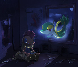 blood bodily_fluids duo knife male night self-harm wounded ariannafray_pr nintendo pokemon angel generation_5_pokemon pokemon_(species) scrafty snivy hi_res