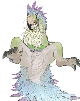 ambiguous_gender beak blue_body blue_feathers bodily_fluids chest_tuft claws feathered_crest feathered_wings feathers featureless_crotch feet feral gradient_feathers green_body green_eyes green_sclera harness head_crest horn looking_at_viewer lying multicolored_body on_back purple_body purple_feathers scales simple_background solo spread_legs spreading sweat tail tail_feathers tailbutt thighs_spread toe_claws tuft white_background wings taneimo_drop capcom monster_hunter mythology bird_wyvern dragon feathered_dragon feathered_scalie mythological_creature mythological_scalie scalie seikret 2024