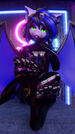 anthro bedroom_eyes blep clothing feet foot_fetish foot_focus humanoid_feet latex latex_clothing latex_skinsuit looking_at_viewer male narrowed_eyes neon_lights plantigrade seductive skinsuit solo tight_clothing tongue tongue_out kurolatex mythology kuro_(kurolatex) bat dragon equid equine horse mammal mythological_creature mythological_scalie pony scalie 3d_(artwork) 4k 9:16 absurd_res digital_media_(artwork) hi_res