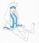 accessory ainu_clothing anthro belt big_breasts big_ears big_feet breasts buckteeth clothing feet female floppy_ears fur hair headband simple_background solo teeth thick_thighs white_background white_body white_fur white_hair efradraws isepo_(efradraws) lagomorph leporid mammal rabbit absurd_res hi_res painting_(artwork) traditional_media_(artwork) traditional_painting_(artwork) traditional_watercolor_(artwork) watercolor_(artwork)