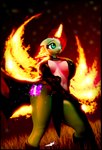 anthro black_clothing black_dress blurred_background clothed clothing curvy_figure cutie_mark dress elemental_manipulation female fire fire_manipulation flaming_hair flaming_mane flaming_wings flowing_hair glowing glowing_markings grassy_field hair horn markings particles pseudo_hair pseudo_mane red_sky sky solo unusual_anatomy unusual_wings voluptuous wings conditional_dnp velvet_charm blender_cycles friendship_is_magic hasbro mlp_g5 my_little_pony mythology misty_brightdawn_(mlp) equid equine mammal mythological_creature mythological_equine unicorn 3d_(artwork) absurd_res blender_(artwork) digital_media_(artwork) hi_res