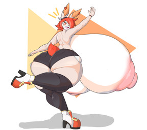 5_fingers anthro areola big_breasts big_butt bottomwear breasts butt clothed clothing denim denim_bottomwear denim_clothing denim_shorts female female_anthro fingers footwear hair heart_pupils heart_symbol high_heels huge_breasts huge_butt hyper hyper_breasts legwear looking_at_viewer looking_back looking_back_at_viewer nipples open_mouth orange_eyes orange_hair orange_tail pink_areola pink_nipples shoes shorts solo tail tongue topless thelazydreamer clare_(themushlord) lagomorph leporid mammal rabbit 2024 hi_res