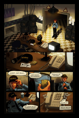 black_border border checkered checkered_floor desk doorway electric_fan electronics floor furniture greeting group hair inside male monitor not_furry table text tile tile_floor 5-prime five_nights_at_freddy's five_nights_at_freddy's_2 scottgames jeremy_fitzgerald phone_guy_(fnaf) human mammal 2:3 comic english_text hi_res url