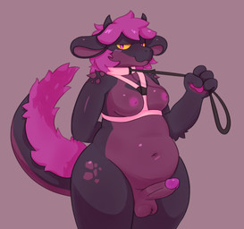 anthro balls bedroom_eyes breasts erection fur genitals gynomorph hair harness intersex leash leash_pull looking_at_viewer multicolored_body multicolored_fur narrowed_eyes navel nipples non-mammal_balls non-mammal_nipples pawpads penis seductive slightly_chubby slightly_chubby_anthro slightly_chubby_gynomorph slightly_chubby_intersex solo tail thick_thighs bigbossnsfw mythology dragon mythological_creature mythological_scalie scalie hi_res
