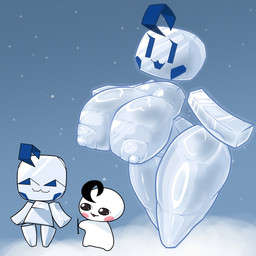 areola big_breasts biped blue_eyes breasts eyelashes facial_markings featureless_feet feet female floating_head front_view genitals glistening glistening_body head_markings huge_breasts ice markings nipples not_furry nude nude_female open_mouth simple_background solo standing thick_thighs three-quarter_view vertical_bar_eyes vulva white_body wide_hips mr_slow elemental_creature elemental_humanoid humanoid ice_creature mineral_fauna 1:1 2026 digital_drawing_(artwork) digital_media_(artwork) hi_res