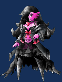 accessory alternate_species alternative_fashion anthro bared_teeth big_breasts black_bra black_clothing black_hair black_legwear black_panties black_stockings black_underwear bottomwear bra breasts chest_horn clenched_teeth clothed clothing collar curvy_figure dress ear_piercing ear_ring eyelashes eyeliner female flower folded_wings front_view garter gesture goth hair hair_over_eye hand_gesture hand_on_hip huge_breasts laced_clothing laced_topwear laced_underwear legwear long_hair makeup markings midriff midriff_top panties piercing pink_body plant pokemorph red_bow_ribbon red_eyes ring_piercing rose_(flower) sharp_teeth simple_background skirt sleeves smile smiling_at_viewer solo standing stockings teeth thick_thighs topwear translucent translucent_bottomwear translucent_clothing translucent_skirt transparent_background underwear visible_underwear wings womb_tattoo greatmothsucks nintendo pokemon fan_character rose_the_gardevoir_(dumbonigirl) gardevoir generation_3_pokemon humanoid pokemon_(species) regional_form_(fakemon) 3:4 alpha_channel colored digital_drawing_(artwork) digital_media_(artwork) hi_res
