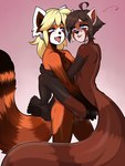 4_toes 5_fingers ahoge ambiguous_gender ambiguous_penetrated anthro anthro_on_anthro anthro_penetrated anthro_penetrating anthro_penetrating_anthro balls biped black_body black_nose black_pawpads blonde_hair blue_eyes brown_body brown_fur brown_hair butt butt_grab carrying_another carrying_partner cute_fangs duo eyelashes fangs feet fingers from_front_position fur genitals gradient_background hair hand_on_butt happy happy_sex holding_butt intraspecies long_hair looking_at_another looking_at_partner male male/ambiguous male_penetrating male_penetrating_ambiguous markings multicolored_body multicolored_fur narrowed_eyes nude nude_ambiguous nude_anthro nude_male open_mouth open_smile orange_body orange_fur pawpads penetration penile penile_penetration pink_background pink_tongue ring_(marking) ringed_tail sex short_hair side_view simple_background smile smiling_at_another smiling_at_partner stand_and_carry_position standing standing_sex striped_markings striped_tail stripes tail tail_markings teeth toes tongue tongue_out aldharoku luke_(corgieglass) yuki_(corgieglass) ailurid mammal red_panda 3:4 absurd_res hi_res signature brother_(lore) brother_and_sister_(lore) incest_(lore) sibling_(lore) sister_(lore)