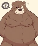 anthro belly big_belly blush brown_body brown_fur fur kemono male moobs nipples overweight overweight_male scar simple_background solo naru_papi mihoyo zenless_zone_zero ben_bigger bear mammal 2024 5:6 hi_res