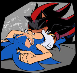 andromorph andromorph/male anthro blush clothing dialogue duo face_on_chest fishnet_clothing fishnet_leggings fishnet_legwear growling hand_on_torso heart_symbol intersex intersex/male leggings legwear male smile speech_bubble text shaddycatz sega sonic_the_hedgehog_(series) shadow_the_hedgehog sonic_the_hedgehog eulipotyphlan hedgehog mammal 2024 digital_drawing_(artwork) digital_media_(artwork) english_text hi_res