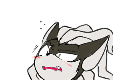 angry anthro black_body black_fur black_nose blush cute_fangs dreadlocks eye_scar facial_scar fangs fur heterochromia male open_mouth scar sharp_teeth simple_background solo teeth white_background white_body white_fur hanynar angry_noises sega sonic_forces sonic_the_hedgehog_(series) infinite_(sonic) canid canine canis jackal mammal digital_media_(artwork) hi_res meme reaction_image