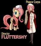2011 alpha_channel alternate_species blue_eyes blush clothing dual_persona duo english_text equid equine feathered_wings feathers female feral fluttershy_(mlp) friendship_is_magic fur hair hasbro hi_res horse humanoid humanoidized mammal my_little_pony mythological_creature mythological_equine mythology pegasus pink_hair pony simple_background smile square_crossover standing text the-orator transparent_background wings yellow_body yellow_feathers yellow_fur