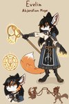 anthro bdsm black_hair bondage bound clothing female freckles hair magic magic_circle magic_staff magic_user rope solo atane27 evelin_(atane27) canid canine fox mammal 2:3 hi_res