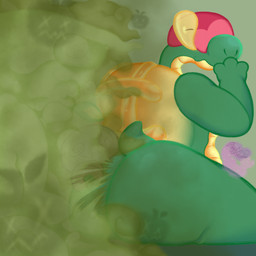 ambiguous_gender anthro anthro_focus apple big_butt butt butt_grab butt_squish dazed duo eyes_closed face_on_butt fart fart_cloud fart_fetish food fruit green_background green_body green_fart_cloud hand_on_butt hug hugging_another hugging_butt logo plant pokemorph scales short_tail simple_background sitting smelly smile solo_focus squish tail tan_body tan_scales thick_thighs wavy_mouth floofygecko nintendo pokemon anon appletun elemental_creature flora_fauna food_creature generation_8_pokemon living_fruit pokemon_(species) scalie 1:1 2025 artist_logo digital_media_(artwork) hi_res