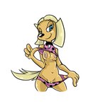 anthro blonde_hair camel_toe clothing clothing_pull collar female flashing flashing_breasts flashing_pussy hair inverted_nipples nipples panties panty_pull pattern_clothing pattern_topwear polka_dot_panties smile smirk solo spots spotted_clothing spotted_topwear tail topwear underwear underwear_pull twindrills brandy_and_mr._whiskers disney brandy_harrington canid canine canis domestic_dog mammal portrait three-quarter_portrait