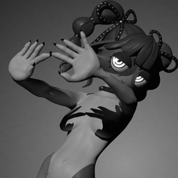 anthro collar female fur multicolored_body multicolored_fur navel nude solo twintails_(hairstyle) macu031 epic_games fortnite shadow_hands_challenge meow_skulls calico_cat domestic_cat felid feline felis mammal 1:1 3d_(artwork) digital_media_(artwork) hi_res meme