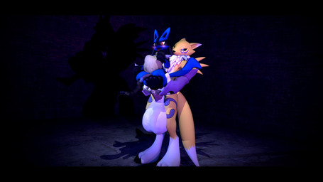 abdominal_bulge anal anal_penetration anthro balls big_balls big_penis blue_body blue_fur blush bodily_fluids cum cum_inflation cum_inside duo erection fur genital_fluids genitals huge_balls huge_penis humanoid_genitalia humanoid_penis hyper hyper_balls hyper_genitalia hyper_penis inflation male male/male male_penetrated male_penetrating male_penetrating_male nude open_mouth penetration penis red_eyes reverse_stand_and_carry_position sex simple_background standing standing_sex tongue tongue_out yellow_body yellow_fur 99ultra bandai_namco digimon nintendo pokemon canid canine digimon_(species) generation_4_pokemon lucario mammal pokemon_(species) renamon 16:9 2017 3d_(artwork) crossover digital_media_(artwork) hi_res letterbox source_filmmaker_(artwork) widescreen