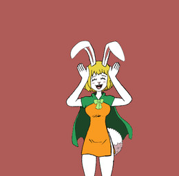 anthro dancing female solo don'tcare4u caramelldansen one_piece carrot_(one_piece) lagomorph leporid mammal minkmen_(one_piece) rabbit animated animated_gif low_res meme short_playtime