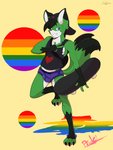 anthro briefs clothed clothing good_boy lgbt_pride looking_at_viewer male partially_clothed pride_colors rainbow simple_background six-stripe_rainbow_pride_colors skateboard solo underwear vehicle alex_kitsune alex_(alex_kitsune) canid canine fox mammal 3:4 absurd_res hi_res