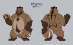 anthro belly big_belly brown_body ear_piercing ear_ring humanoid_hands kemono male moobs overweight overweight_male piercing ring_piercing simple_background solo racoonwolf canid canine mammal raccoon_dog tanuki 2022 hi_res model_sheet