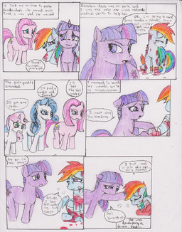 bandage blood blue_eyes blue_fur chaostone comic creepy crying cub cutie_mark dialog english_text equine eyes_closed female feral friendship_is_magic fur green_eyes group hair horn horse inside long_hair looking_back mammal multi-colored_hair my_little_pony one_eye_closed open_mouth pegasus pink_fur pink_hair pinkamena_(mlp) pinkie_pie_(mlp) plain_background pony purple_eyes purple_fur purple_hair rainbow_dash_(mlp) rainbow_hair rarity_(mlp) smile sweetie_belle_(mlp) tears teeth text twilight_sparkle_(mlp) two_tone_hair unicorn white_fur wings wrap young
Rating: Questionable
Score: 0
User: Deatron
Date: September 04, 2013