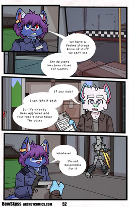 anthro blue_body blue_eyes blue_fur box clothed clothing container dialogue fur hair machine male purple_hair text white_body white_fur bewskyss five_nights_at_freddy's five_nights_at_freddy's:_security_breach scottgames steel_wool_studios animatronic canid canine canis mammal robot absurd_res comic english_text hi_res url