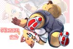 anthro belly big_belly big_butt black_nose blush butt eyewear glasses humanoid_hands kemono male overweight overweight_male solo text young young_anthro inuiookawa canid canine fox mammal 2019 japanese_text