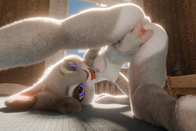 4_fingers anthro bedroom_eyes buckteeth claws clitoris clothing detailed_fur double_spread eyeshadow female fingers floppy_ears fur genitals glowing glowing_eyes grey_body grey_fur inside light long_ears looking_at_viewer makeup multicolored_body narrowed_eyes nipples nude purple_eyes seductive smile smiling_at_viewer solo spread_legs spread_vulva spreading teeth text tongue tongue_out two_tone_body upside_down vulva white_body white_fur fever-dreamer pochemu_(modeler) disney zootopia judy_hopps european_rabbit lagomorph leporid mammal oryctolagus rabbit 3:2 3d_(artwork) absurd_res detailed digital_media_(artwork) english_text hi_res
