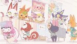 anthro blush bodily_fluids clothed clothing embarrassed female fur group horn male open_mouth standing sweat yellow_sclera yura_inaho animal_crossing nintendo audie_(animal_crossing) dom_(animal_crossing) judy_(animal_crossing) lobo_(animal_crossing) marshal_(animal_crossing) olivia_(animal_crossing) poppy_(animal_crossing) raymond_(animal_crossing) snake_(animal_crossing) tangy_(animal_crossing) whitney_(animal_crossing) willow_(animal_crossing) bear bovid canid canine canis caprine domestic_cat felid feline felis lagomorph leporid mammal rabbit rodent sciurid sheep tree_squirrel wolf