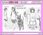 belly big_belly blush border canid canine canis cardiac_monitor clothed clothing collar comic doctor domestic_dog english_text eyes_closed female feral great_dane greyscale heart_symbol human leash mammal mastiff medical_instrument mizuiro_megane molosser monochrome physical_exam pink_border pregnant question_mark scarf scientific_instrument simple_background sketch text topless translated walking white_background