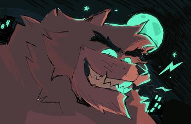 anthro brown_body brown_ears brown_fur cheek_tuft eyebrows facial_tuft full_moon fur looking_at_viewer male monotone_inner_ear moon night open_mouth sharp_teeth sky solo star starry_sky teeth three-quarter_view toothy_grin tuft soildweller mythology brent_(soildweller) canid canine mammal mythological_canine mythological_creature werecanid werecanine werecreature werewolf bust_portrait digital_drawing_(artwork) digital_media_(artwork) hi_res portrait