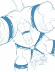 all_fours anthro balls bdsm biceps big_muscles bondage bondage_gear bound bovine butt cattle chest_tuft chubby cock_ring digital_drawing_(art) erection fur hair harness horn humanoid_penis low-angle_shot male monochrome musclegut muscles nipples nude one_eye_closed pecs penis plain_background pose presenting rikitsu sketch solo tuft white_background worm's-eye_view
Rating: Explicit
Score: 7
User: beartraps
Date: August 21, 2013