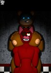 aroused big_breasts big_chest breasts duo female machine male male/female nightbotgrey five_nights_at_freddy's scottgames foxy_(fnaf) freddy_(fnaf) animatronic robot hi_res