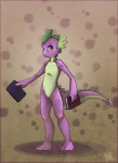 aged_up anthro biped book green_eyes holding_book holding_object male purple_body purple_scales scales solo spade_tail standing tail cosmicunicorn friendship_is_magic hasbro my_little_pony mythology spike_(mlp) dragon mythological_creature mythological_scalie scalie