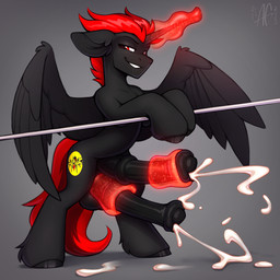 2_penises animal_genitalia animal_penis black_body black_feathers black_fur bodily_fluids cum cumshot cutie_mark ejaculation equine_genitalia equine_penis erection feathered_wings feathers feral flared_penis fur genital_fluids genitals grey_background hooves horn looking_at_viewer magical_masturbation male mane masturbation medial_ring multi_genitalia multi_penis narrowed_eyes penetrable_sex_toy penile penile_masturbation penis quadruped red_eyes red_mane red_tail sex_toy simple_background solo spread_wings tail wings argigen hasbro my_little_pony mythology dark_star_(darkstar111) fan_character equid equine mammal mythological_creature mythological_equine winged_unicorn 1:1 absurd_res hi_res