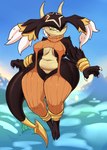 :3 anthro barely_visible_genitalia barely_visible_vulva big_breasts biped breasts clothing curvy_figure detailed_background eyelashes female fur genitals green_eyes head_wings horn huge_hips huge_thighs levitating navel non-mammal_breasts non-mammal_navel plump_labia slightly_chubby solo tail thick_tail thick_thighs under_boob unusual_wing_placement virgin_destroyer_sweater vulva wide_hips wings rabiosin meme_clothing mythology mara_(l19kitsune) dragon furred_dragon furred_scalie mythological_creature mythological_scalie scalie 2024 absurd_res hi_res meme
