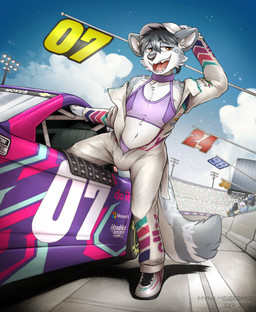 anthro brown_eyes bulge clothing cloud collarbone fangs femboy footwear grey_body grey_hair hair hat headgear headwear horn lingerie looking_offscreen male motorsports navel one_leg_up open_mouth outside racing racing_suit raised_leg solo spots teeth tongue unzipped unzipped_bodysuit vehicle zipper mynameiscomic chevrolet microsoft mythology nascar background_character novus equid equine felid mammal mythological_creature mythological_equine pantherine snow_leopard unicorn 2025 dated hi_res signature