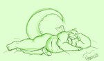 anthro bedroom_eyes belly erection fangs genitals looking_at_viewer lying male narrowed_eyes on_side penis seductive small_wings smile solo tail teeth wings uniparasite dragon_tales mythology pbs ord_(dragon_tales) dragon mythological_creature mythological_scalie scalie sketch