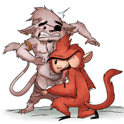 2_toes 3_toes 4_fingers anthro assisted_exposure balls beard bodily_fluids claws clenched_teeth drooling duo ear_piercing ear_ring eye_patch eyebrows eyewear facial_hair fangs feet fellatio fingers fur genitals goatee grey_body grey_fur humanoid_genitalia humanoid_penis jewelry kneeling licking male male/male male_penetrated male_penetrating male_penetrating_male nipples nude open_mouth oral orange_body orange_fur penetration penile penis penis_in_face penis_lick piercing ring_piercing saliva sex shocked simple_background standing teeth toes tongue tongue_out unibrow white_background enookie haplorhine mammal monkey primate 1:1 absurd_res digital_media_(artwork) hi_res